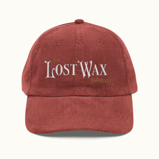 Vintage Corduroy Embroidered Cap — "Lost Wax" Retro Baseball Hat
