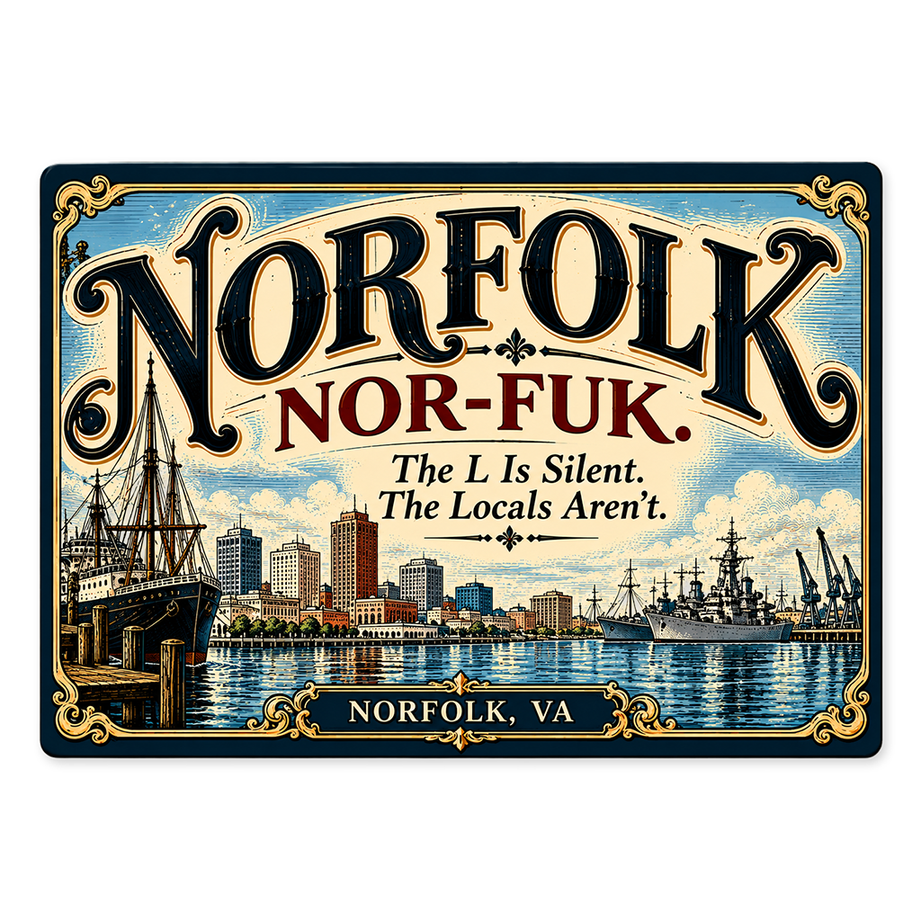 Norfolk "The L Is Silent" Magnet