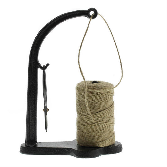 Cast Iron Jute String Dispenser with Scissors