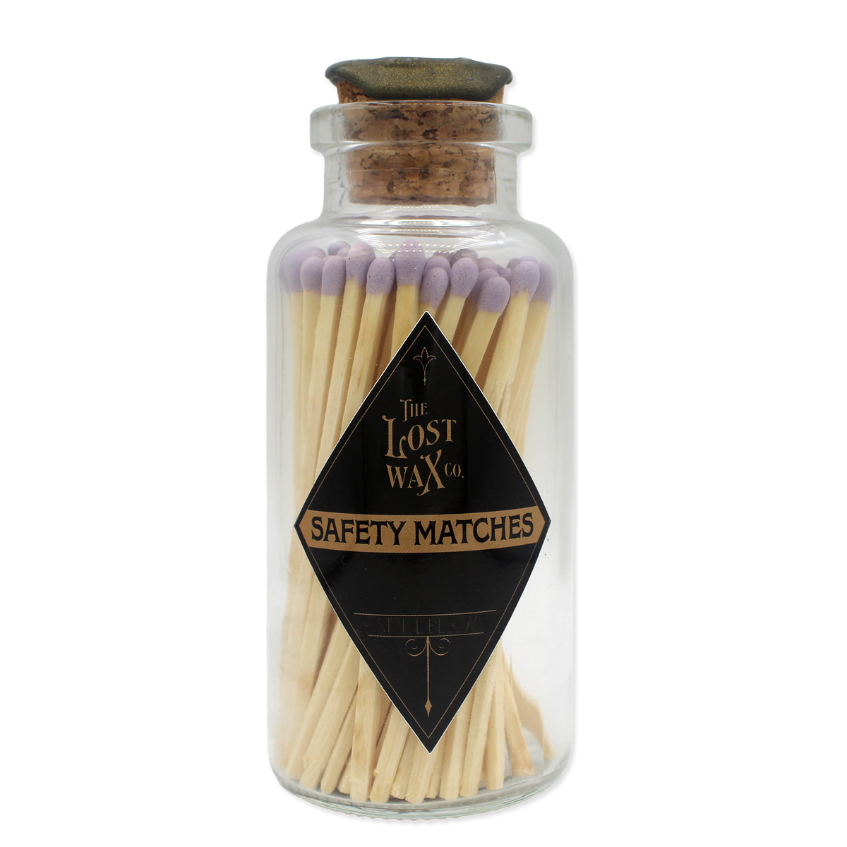 Lavender Safety Matches in Glass Jar