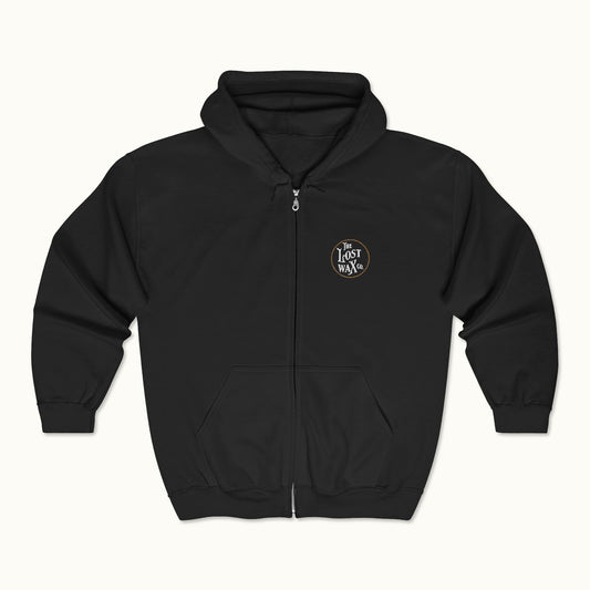 The Lost Wax Co. Embroidered Full‑Zip Hoodie