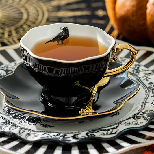 Raven Black Tea Cup & Saucer