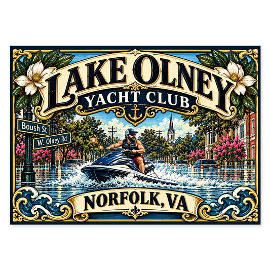 Norfolk "Lake Olney Yacht Club" Flooding Magnet