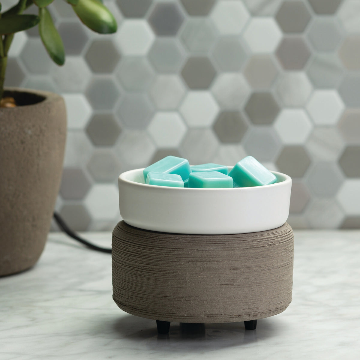Textured Ceramic 2-in-1 Fragrance Warmer
